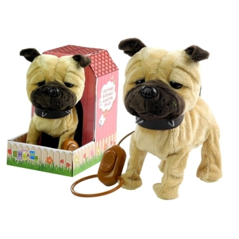 Interaktywny Piesek Na Smyczy + Buda Beżowy