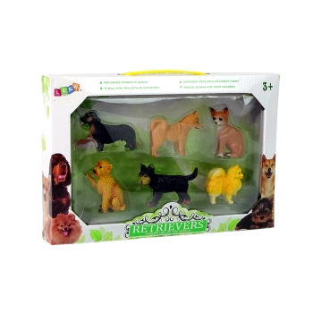 Zestaw 6 Figurek Psów Psy Rasowe Figurka Pies