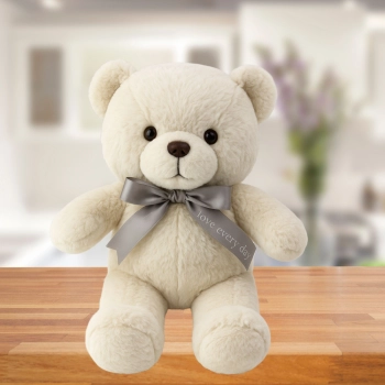 Pluszowa Maskotka Przytulanka Miś Z Kokardą Happy Every Day Biały 55cm