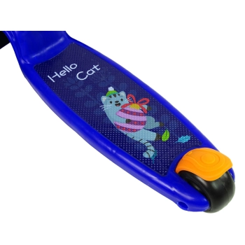 Hulajnoga Balansowa Trójkołowa Cienkie Świecące Koła Granatowa Kot