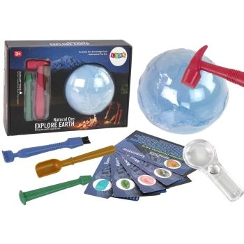 Zestaw Wykopaliska Eksploracja Ziemia Narzędzia Minerały Fiszki