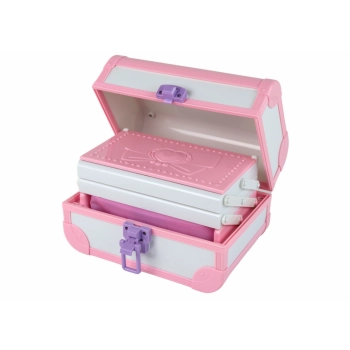 Zestaw Piękności Kosmetyki Makijaż Robienie Paznokci Różowy Kuferek