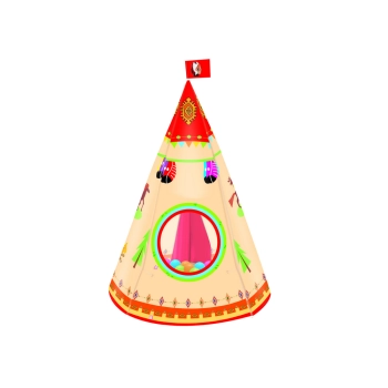 Namiot Tipi Dla Dzieci Styl Indiański Ogród Kremowy 160 cm x 105 cm