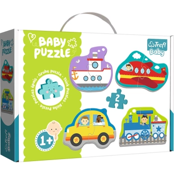 Puzzle - Baby Classic - Pojazdy transportowe - Samolot Statek Auto Pociąg - Trefl 36075