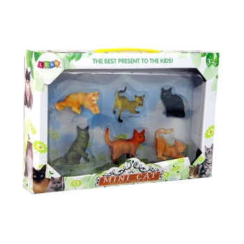 Zestaw 6 Figurek Koty Rasowe Koty Domowe