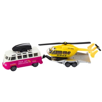 Autko Terenowe Z Łodzią Lub Helikopterem Napęd Metalowe