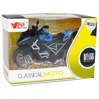 Motocykl GT Niebieski 1:14 Napęd Pull-Back Dźwięk Światła