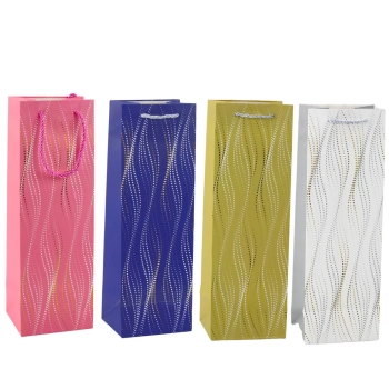Torba Prezentowa Na Butelkę Połyskujące Fale 35 x 12 x 9 cm