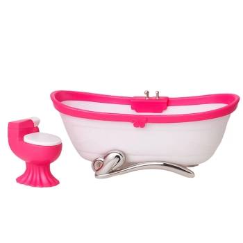 Zestaw Łazienkowy Dla Lalek Wanna Toaleta Umywalka Z Lustrem