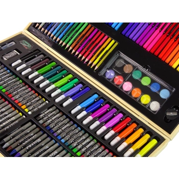 Zestaw Artystyczny Do Malowania Drewniana Walizka 180 Elementów