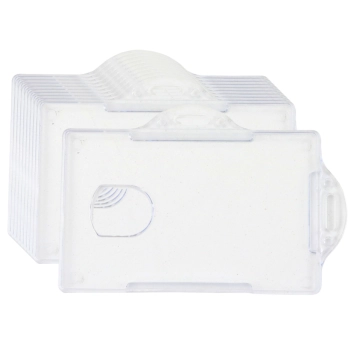 Etui Poziome Na Identyfikator Karty Twardy Plastik Przeźroczyste 10szt.