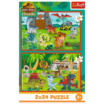 Puzzle - 2x24 - Małe dinozaury - Universal Jurassic World - Trefl 34437
