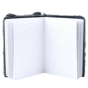 Pluszowy Zeszyt Notatnik W Linie Lisek Szary A5 80 Kartek