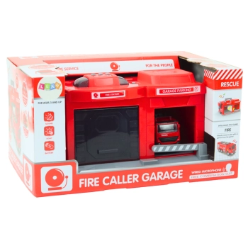 Garaż Baza Remiza Strażacka Wóz 1:32 Krótkofalówka Światła Dźwięki