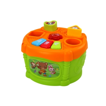 Bębenek Interaktywny Edukacyjny Kształty Zielono- Pomarańczowy