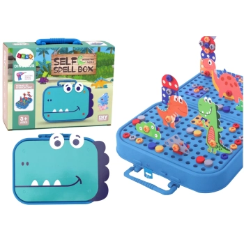 Zestaw DIY Walizka Układanka Dinozaury Klocki 227 ele.