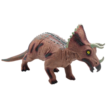 Duża Figurka Dinozaur Triceratops Dźwięk 36 cm Brązowy