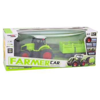 Traktor Zdalnie Sterowany RC Z Przyczepą 1:16 Zielony