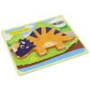 Drewniane Puzzle Dinozaury Triceratops Ankylosaurus Pomarańczowy