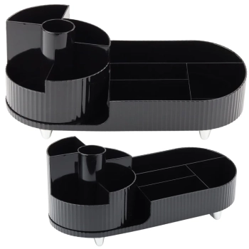 Organizer Wielofunkcyjny Na Kosmetyki Biurko Obrotowy Pojemny Czarny