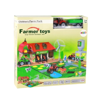 Zestaw Duża Farma Traktor z Przyczepą Akcesoria 48 Elementów