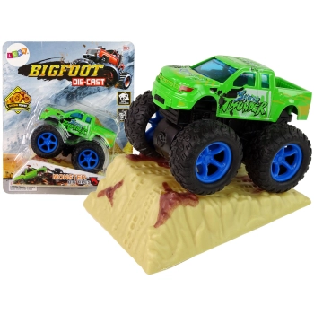 Auto Resorak Z Naciągiem Monster Truck Big Foot Gumowe Opony Rampa