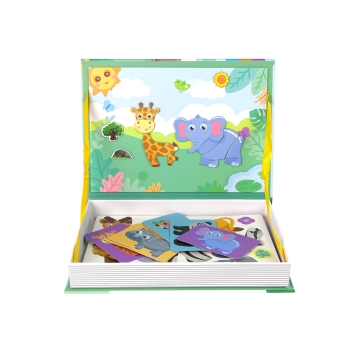 Magnetyczna Układanka Książka Zwierzęta Puzzle Krokodyl Małpka