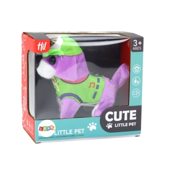 Piesek Pluszowy Interaktywny Zwierzątko Chodzi Szczeka Fioletowy