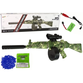Karabin Pistolet Kulki Żelowe Zielony Automat MP5