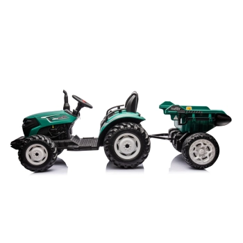 Traktor Na Akumulator HC-306 Z Przyczepą Ciemno Zielony 24V