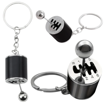 Brelok Metalowy Do Kluczy Skrzynia Biegów Ruchoma Czarny