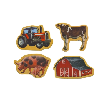 Zestaw Magnesy Drewniane Zwierzęta Domowe Maszyny Rolnicze 20 Sztuk