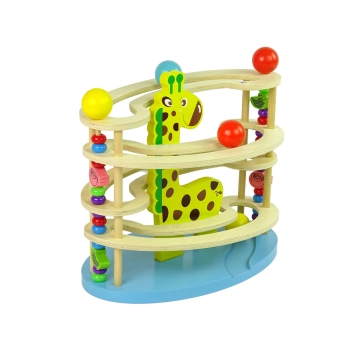 Zjeżdżalnia Piłeczek Żyrafa Drewniana Koraliki