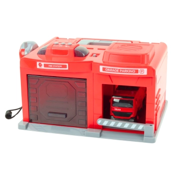 Garaż Baza Remiza Strażacka Wóz 1:32 Krótkofalówka Światła Dźwięki