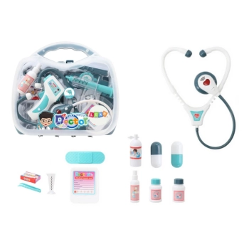 Zestaw Medyczny Małego Doktora W Walizce Światła Dźwięki Niebieski