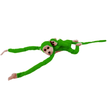 Maskotka Pluszowa Małpka z Dzieckiem Zielona 70 cm