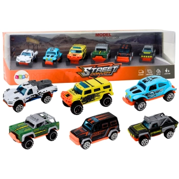 Zestaw Metalowych Autek Terenowych 1:64 6 sztuk