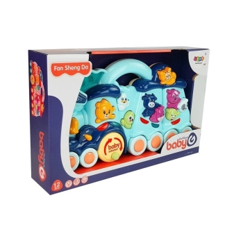 Interaktywna Zabawka dla dzieci Lokomotywa Odgłosy Zwierząt Dźwięk Niebieska