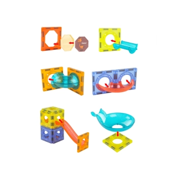 Świecąca Zjeżdżalnia Dla Kulek Klocki Magnetyczne 75 Elementów