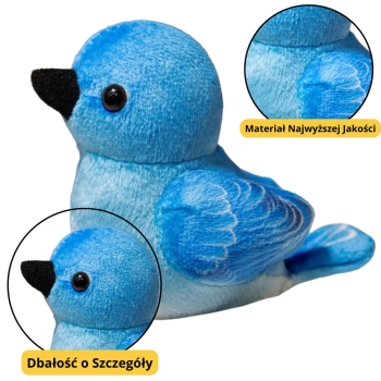 Mały Pluszowy Ptak Niebieski Sikorka Szczygieł 10cm