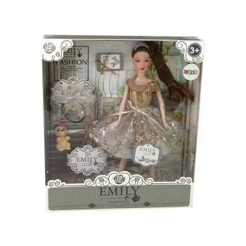 Lalka Dla Dzieci Emily z Pieskiem Długie Włosy