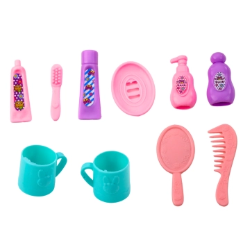 Zestaw Mini Laleczka Akcesoria Do Pielęgnacji Różowa Sukienka