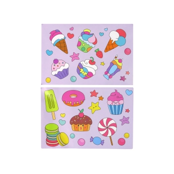 Zestaw Kreatywny Witraże Okno Zastygająca Farba Lody Słodycze 3D