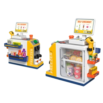 Zestaw Supermarket Kasa Fiskalna Skaner Światła I Dźwięki