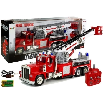 Wóz Strażacki 60cm Wysuwana Obrotowa Drabina R/C Dźwięk Syrena Światła