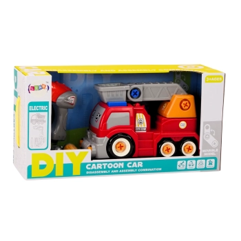 Ciężarówka Z Wysięgnikiem Kreskówkowa Do Rozkręcania DIY Czerwony