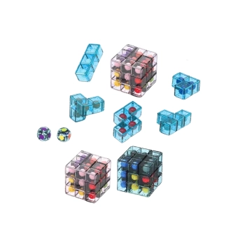 Klocki Logiczne Puzzle Układanka Kostka Gra Różowa