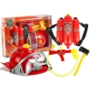 Zestaw Strażaka Dla Dziecka Kask Toporek Akcesoria Czerwony