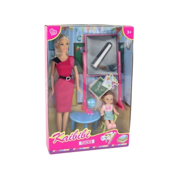 Lalka Nauczycielka Z Uczennicą Szkoła Akcesoria