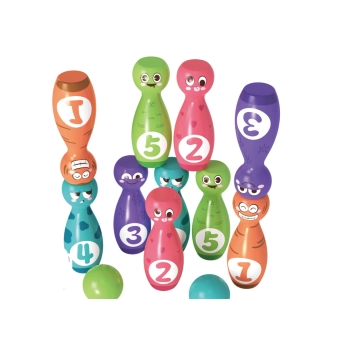 Zestaw Do Gry W Kręgle Buźki Kule Kolorowe 10szt